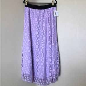 Polka dot purple XL Lularoe full length Lucy skirt